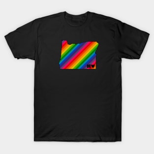 USA States: Oregon (rainbow) T-Shirt